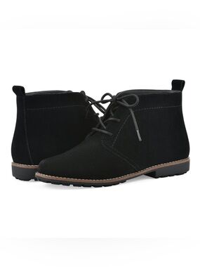 NWT WHITE MOUNTAIN black suede genuine leather ankle boot size 8.5 new in box